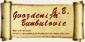 Gvozdenija Bumbulović vizit kartica